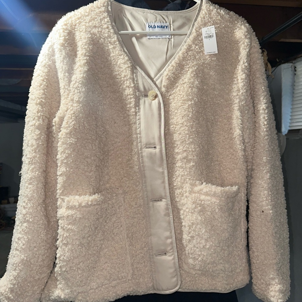 NWT Old Navy Cream Teddy Jacket